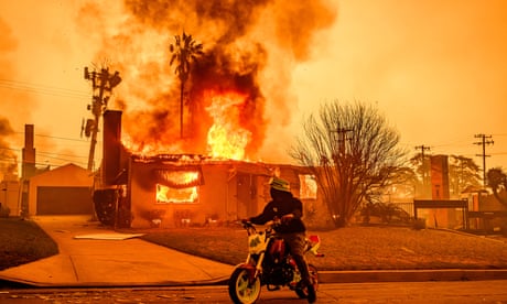 California fires live: five people killed and landmarks threatened as wildfires rage across Los Angeles