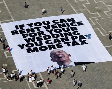 Inside the No Space for Bezos movement: ‘One man rents a city for three days? That’s obscene’
